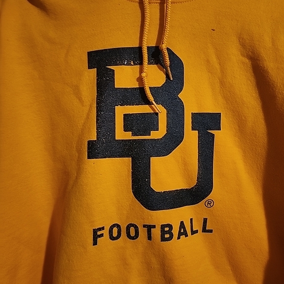 Baylor University FootballGildan Bright Yellow Football Hoodie - Picture 5 of 13